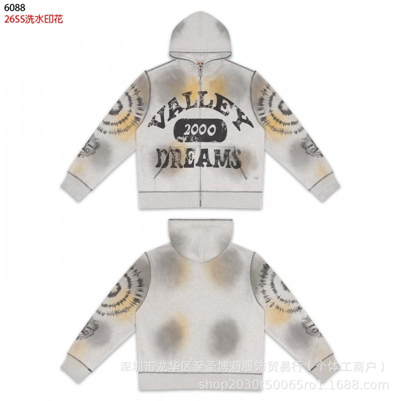 Americká Vintage Volná Mikina s Výšivkou a Kalhoty Širokého Střihu Set Pro Dospívající Ležérní Streetwear