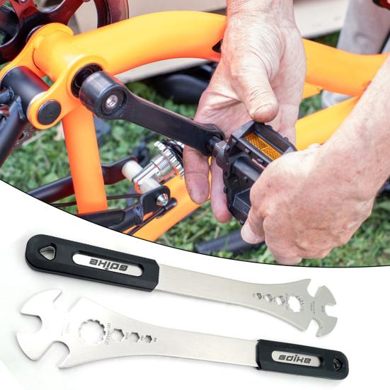 Bicycle Pedal Wrench Heavy Duty with Extra Long Handle Bicycle Pedal Disassembly Assembly Tool Mountain Road Bike Pedal Spanner for All Bike Types