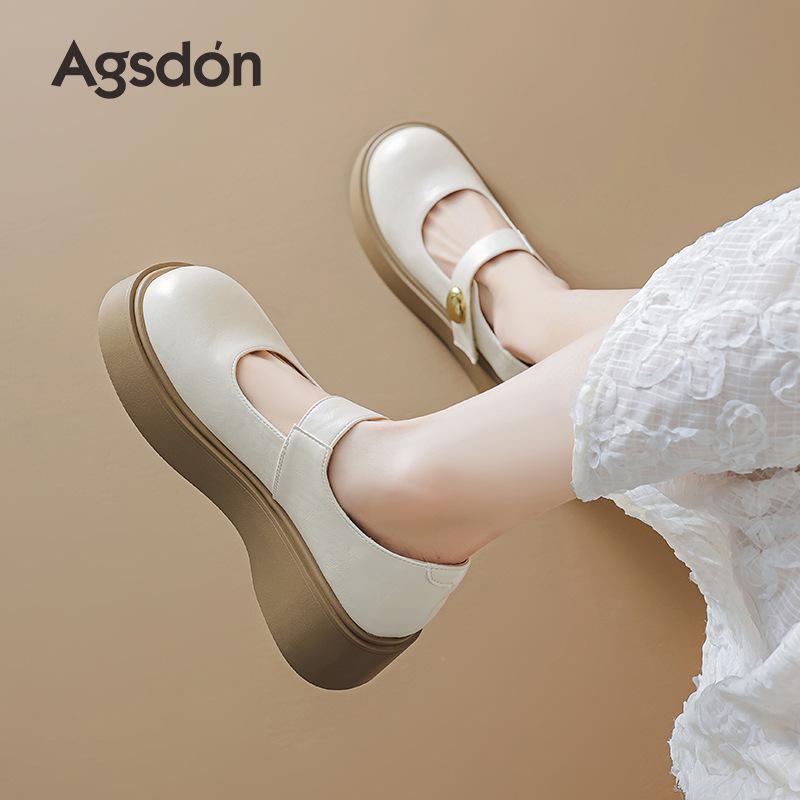 Augustine Mary Jane Shoes Women's 2025 Summer New Platform French Style Not Tired Feet Beautiful Casual Shallow Mouth Single Shoes