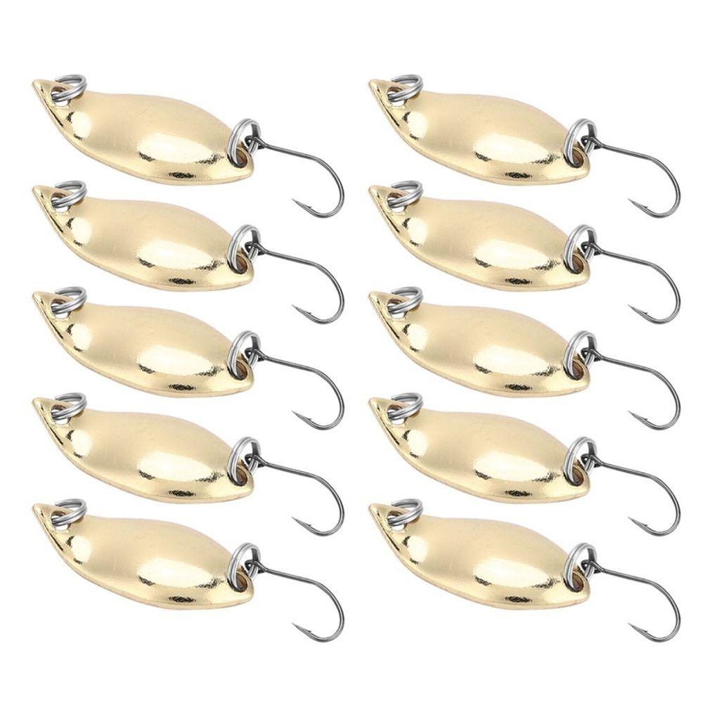 20 PIEZAS Cucharas de Pesca Metálicas Duraderas Anzuelo Simple 2.5g 5g Señuelos Wobbler Oro Plata Señuelos de Pesca Pesca de Trucha