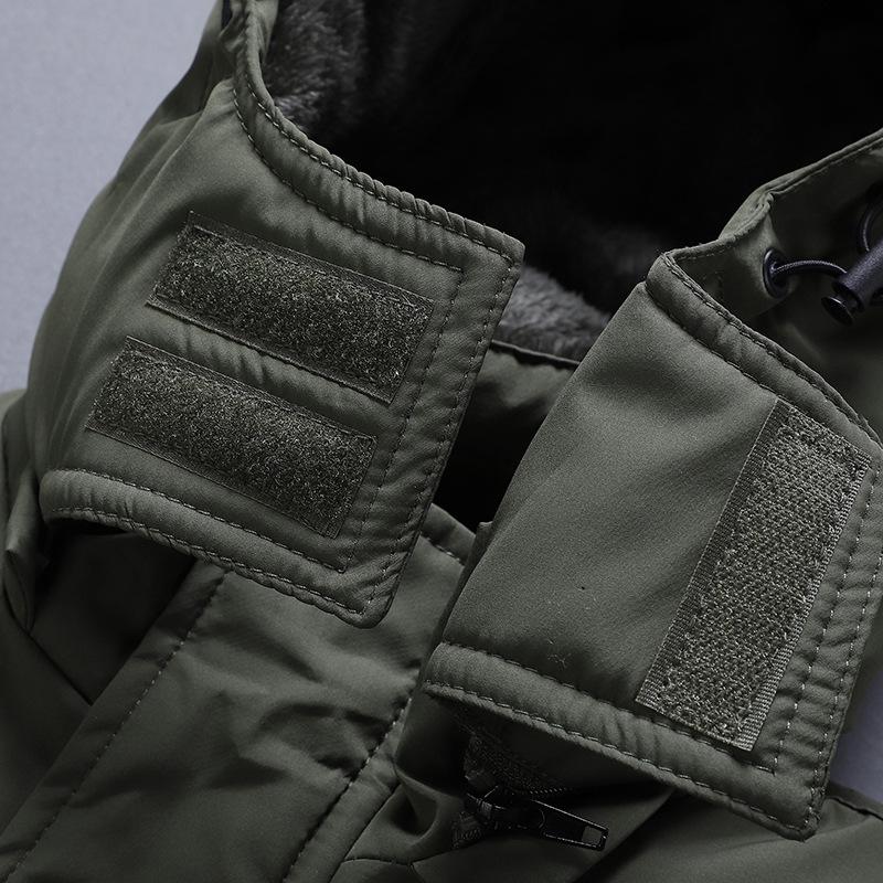 Men's Mid-Length Plus Velvet Thick Cotton Winter Jacket