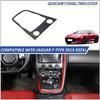 Daeiclru Real Carbon Fiber Car Interior Gear Shift Panel Trim Cover Compatible with Jaguar F-TYPE 2013-2022, Central Control Gear Shift Panel Frame