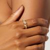 Luxury Cubic Zirconia Metal Twist Circle Finger Ring for Women Wedding Bride Jewelry 18K Gold Color Plated Stainless Steel Ring