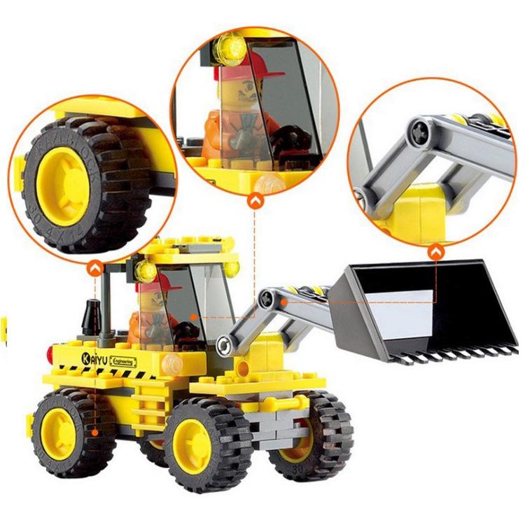 117 ks City Construction Buldozer Truck Stavebnice aut Sady Děti DIY Creator Cihly Vzdělávací hračky