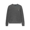 Polo Einfarbiges Pony Bestickter Rundhals Langarm Pullover Damenpullover Grau 211581065-019