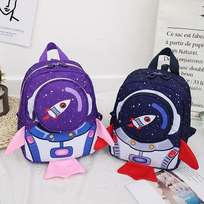 Kids' Anti-Lost Backpack with Rocket Design, Ages 1-3, Includes Safety Harness and Early Education Features.