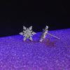 New Temperament Snowflake Zircon Stud Earrings Christmas Gift