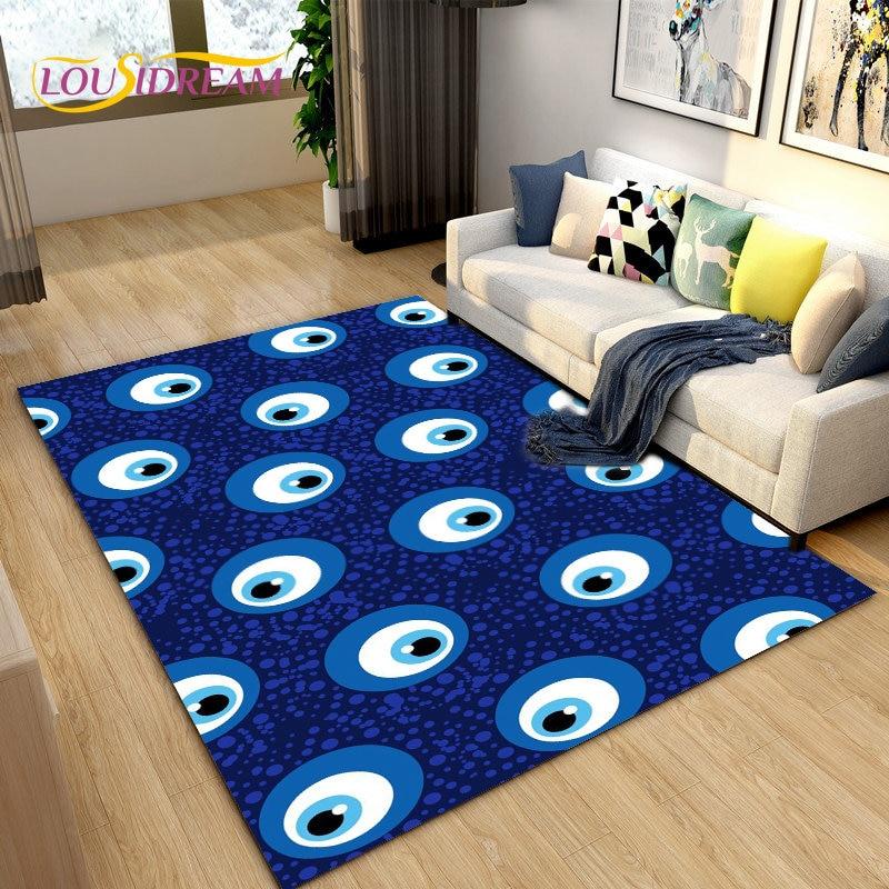 Teppich mit Baum des Lebens, böser Blick, Hamsa-Palme, Mandala-Teppich, Teppich für Wohnzimmer-Dekoration, Kinder spielen, Krabbeln, rutschfeste Bodenmatte