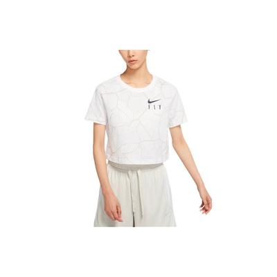 Nike Swoosh Fly Basketball Grafisk Oversized Rund Hals T-skjorte Dame Topper Hvit DD0838-100