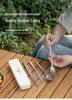 Ultra-light Pure Titanium Cutlery Set: Spoon, Fork, Knife, Chopsticks with Portable Storage Bag and Box