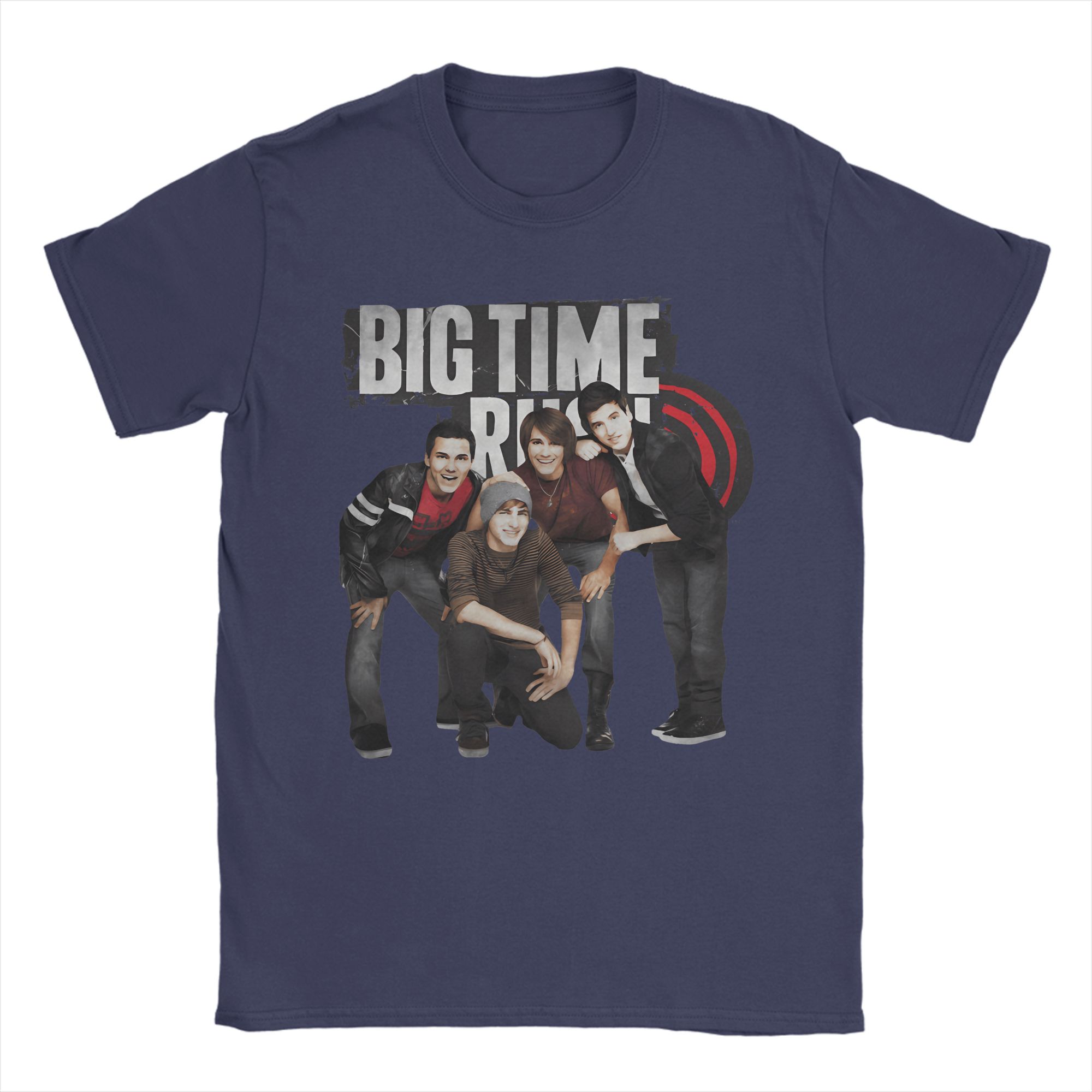GUOYAN TOP Heren T-shirts Big Time Rush Band Nieuwigheid 100% Katoen T-shirt Korte Mouw T-shirt O-hals Tops Zomer M