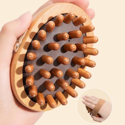 1/2 pezzi Spazzola per pressione meridiana per la rimozione del grasso della pancia, della cellulite, sollievo dal dolore muscolare, massaggio in legno per il corpo