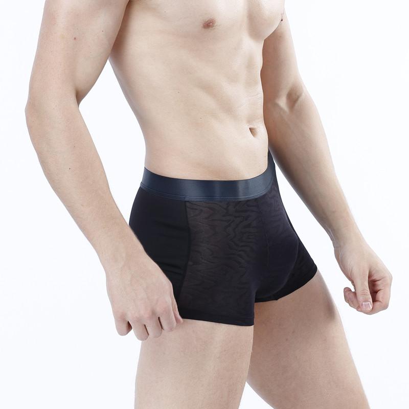 Pánské spodní prádlo ledově hedvábné prodyšné duté ultratenké sexy pánské boxerky