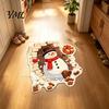 Winter Indoor Welcome Mat Christmas Entrance Mat, Santa Claus Entryway Rug, Non-Slip Imitation Funny Wall Breaking Cashmere Rug for Kitchen