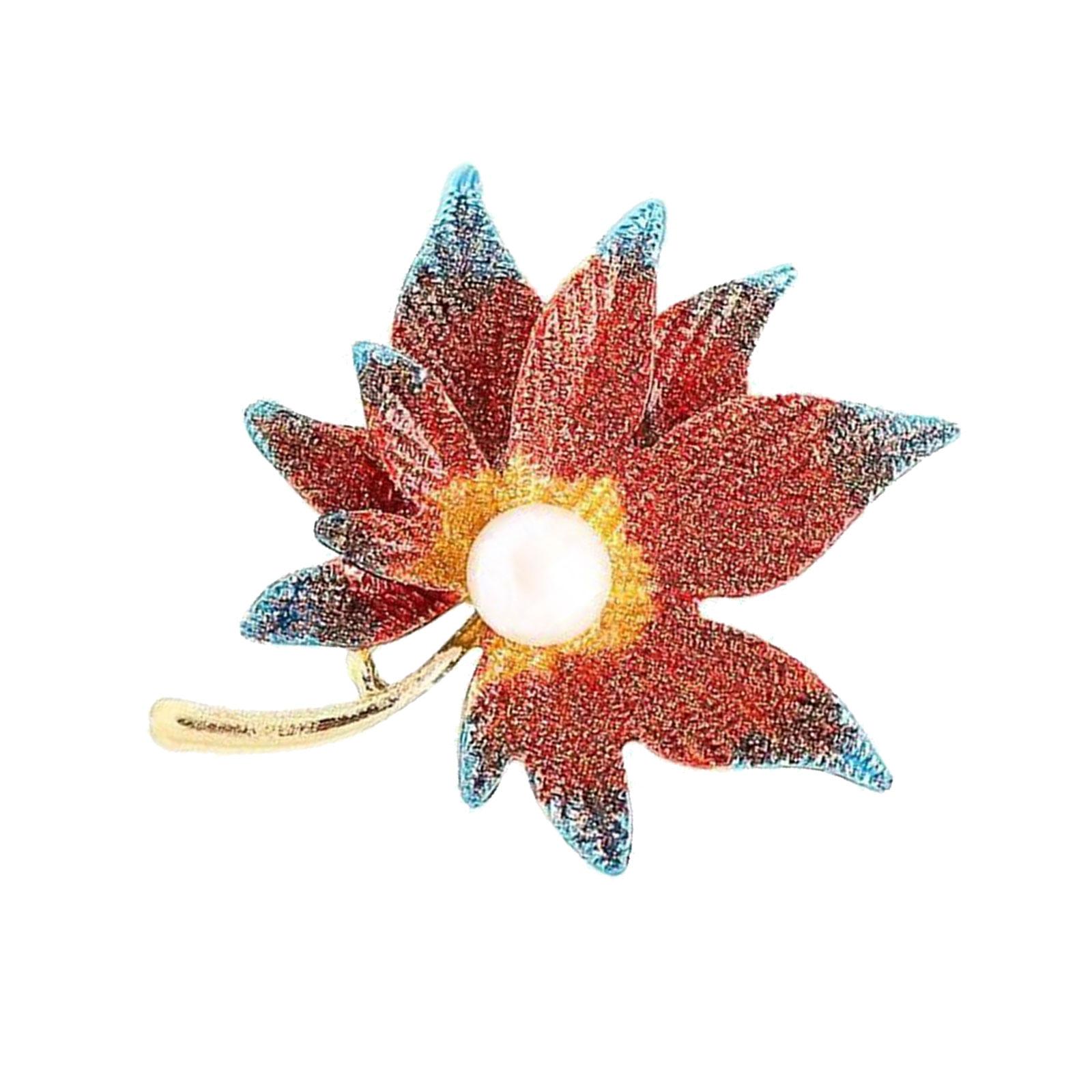 

Elegant Maple Leaf Brooch With Secure Closure Clothing Fastener For Women Fashion Jewelry Party Garment Accessories красный
