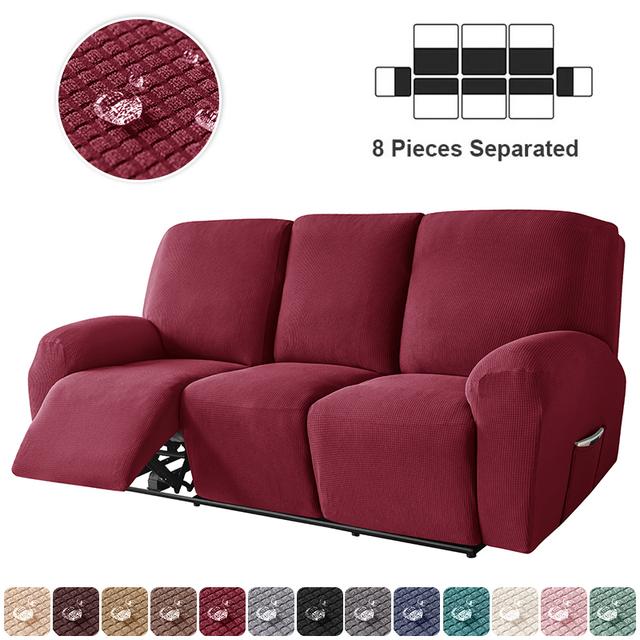 1 /3 Seater Water Repellent Polar Fleece Recliner Sofa Cover Elastic Relax Armchair Cover Stretch Lazy Boy Reclining Chair Cover