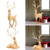 Elk Statue Figurine Animal Resin Figure Desktop Fengshui Ornament Home Decor Deer Sculpture Heart