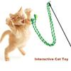 Brinquedo de vara de provocação para gatos, resistente a mordidas com sino, gatinho brincando, brinquedo interativo de varinha de provocação, corda de algodão tecida à mão, acessórios para animais de estimação