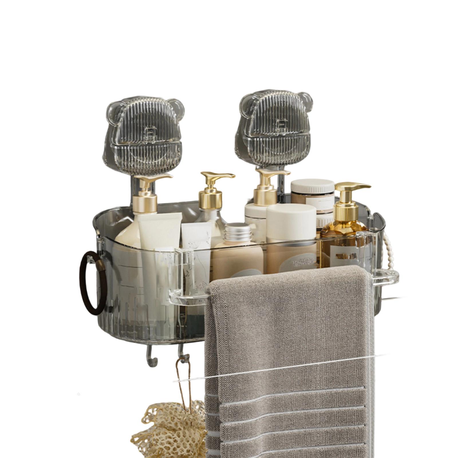 

Sucker Shelf No-Drill Wall-Mounted Bathroom Storage Box One Size світло-сірий колір