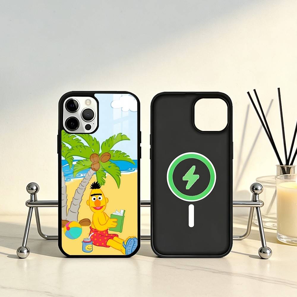 Sesame S-Street Cookie Elmo Phone Case For iPhone17,16,15,14,13,12,11 Plus,Pro Max Magnetic For Magsafe Wireless Charging