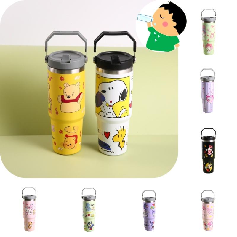 Hochwertiger Edelstahl-Vakuumisolierbecher mit Cartoon-Muster und großem Fassungsvermögen 30 oz
