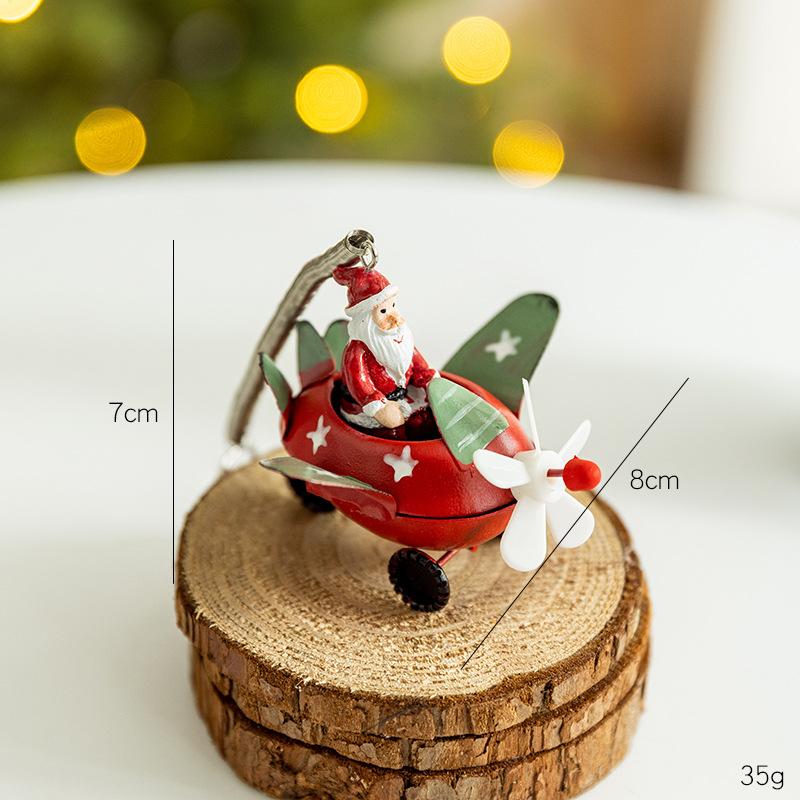Christmas snowman old man elk plane wrought iron pendant hanging home desktop small ornament Christmas tree pendant