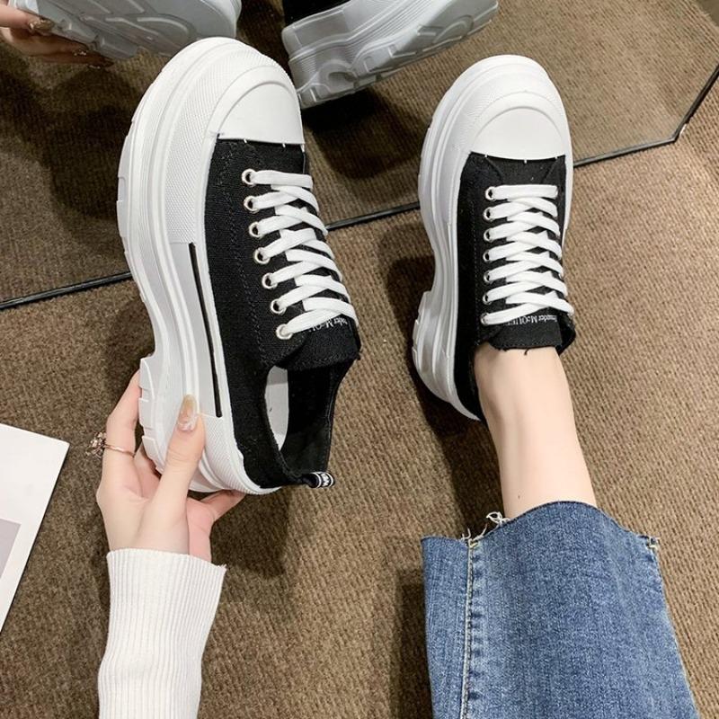 Pantofi de pânză casual noi pentru femei toamnă cu talpă plată cu șireturi din piele de înaltă calitate adidași la modă cu talpă plată pantofi sport de damă