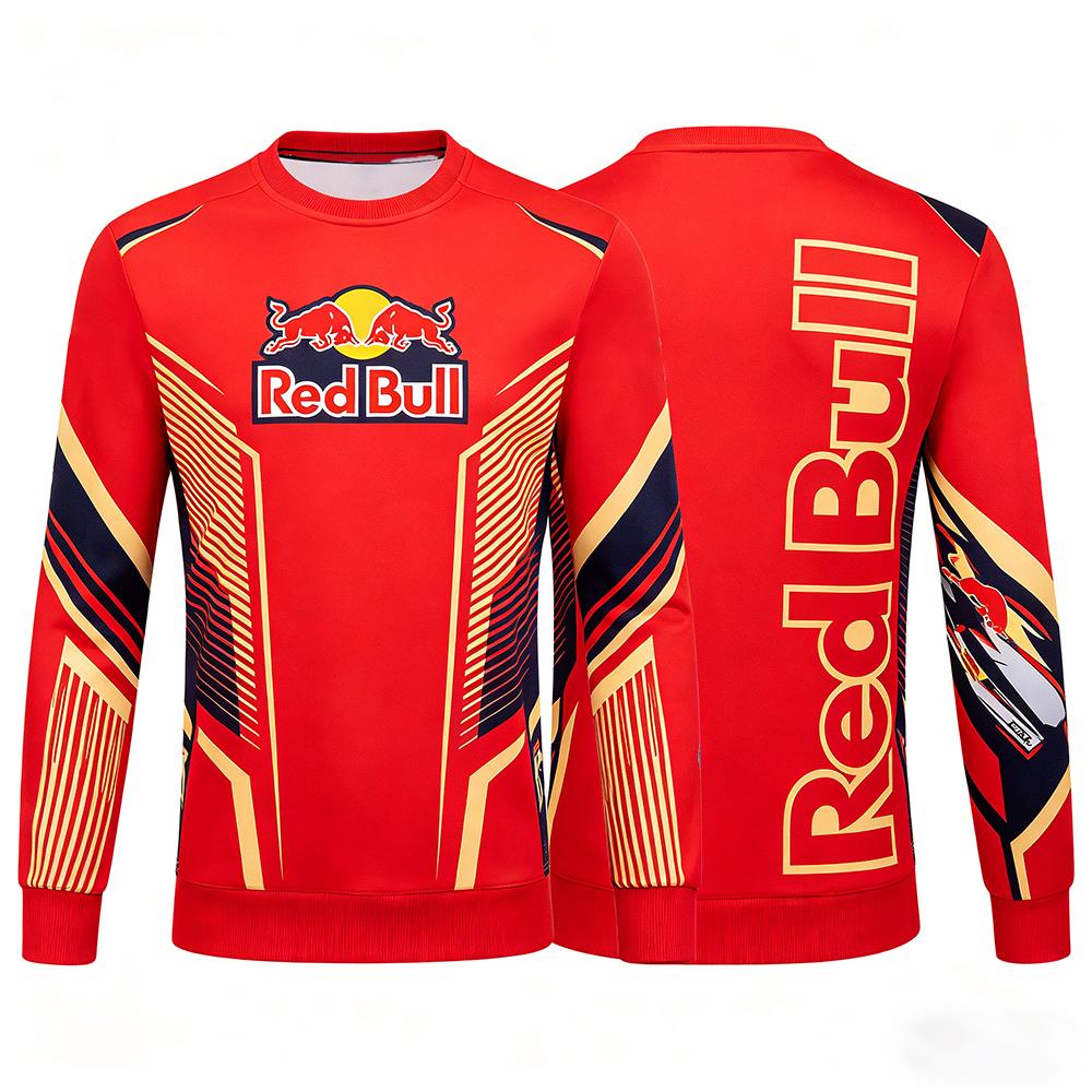Red Bull Heren Lente en Herfst  F1 Racing en Motorfiets Kleding,  Niche Stijl, Nieuw Rond Hals Langarmig Shirt XL