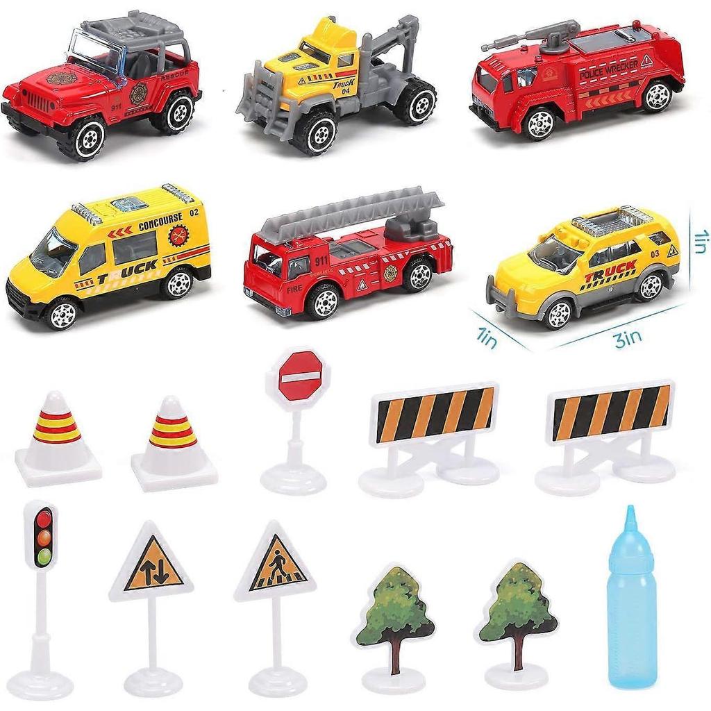 CUTE STONE Toy Airplane with Smoke, Lights & Sounds, Friction Powered Plane Toy with Mini Cars for Kids, Great Christ Gift for Boys and Girls