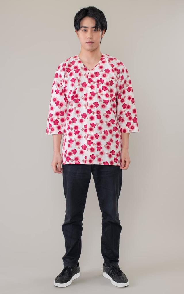 Koiguchi Made In Japan [Ai Ai] Shirt, 100% Cotton, (Ozakura (Pink), L)