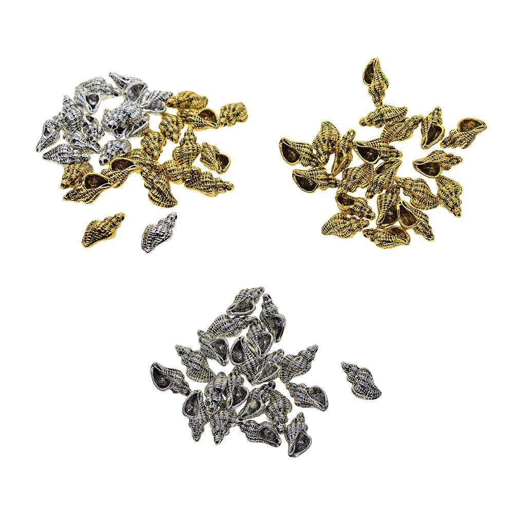 20 Stück Antik 3D nautisch MEER Muschel Anhänger DIY Herstellung Silber