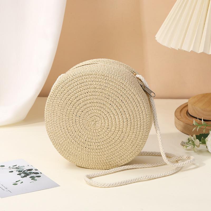 Summer straw bag woven bag seaside vacation new children's cute beach straw bag messenger change bag