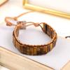 Bohemian Stone Bracelet Handmade Natural Stone Tube Beads Bangle Adjustable Unisex Boho Bracelet Gift for Him Her