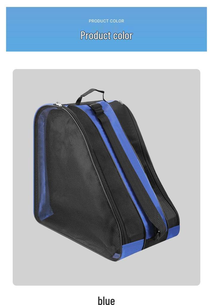 Kids' Three-Layer Triangle Roller Skating Bag - Single Shoulder Backpack for Boys and Girls, Fits Inline and Ice Skates.