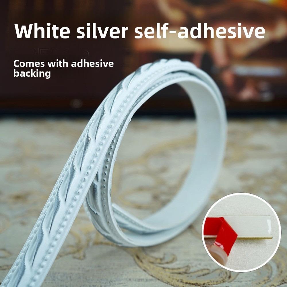 1mx12mm Wall Decorative Line Faux Embossed Self-adhesive Home Decorative Trim Waterproof 3D Ceiling Baseboard