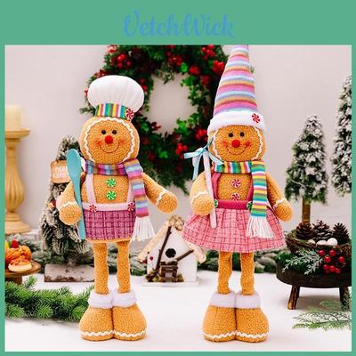 Colorful Stretchable Gingerbread Man Doll Festive Christmas Decor For Window Display