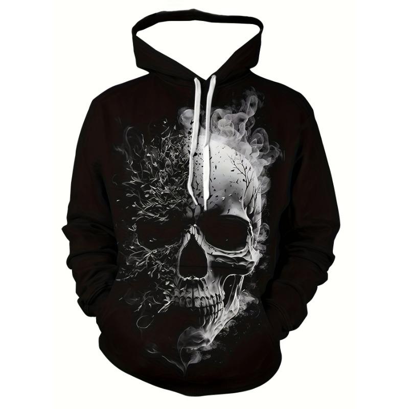 Felpe con Cappuccio Stampa 3D Teschio e Rosa Autunnali Uomo Donna Moda Casual Felpe con Cappuccio Oversize Felpe con Cappuccio Tute Abbigliamento