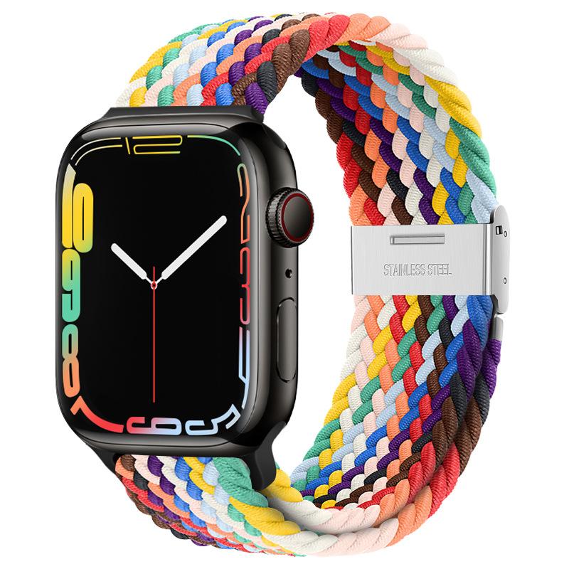 Braided Solo Loop Strap For Apple Watch Band 44mm 40mm 45mm 41mm 46mm 49mm Correa Bracelet iWatch Series Se 8 9 Ultra 2 3 10 11