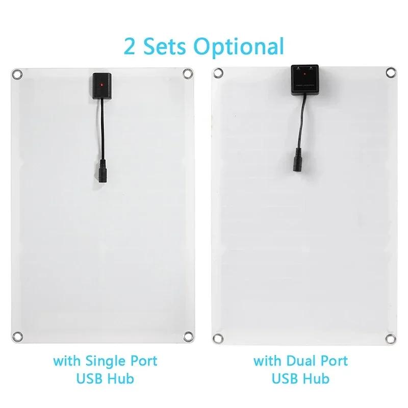 Solar Panel Kit Car Battery Charging 100W12V Panel  Single/Dual USB Port Off Grid  Module With 60A Charge Controller