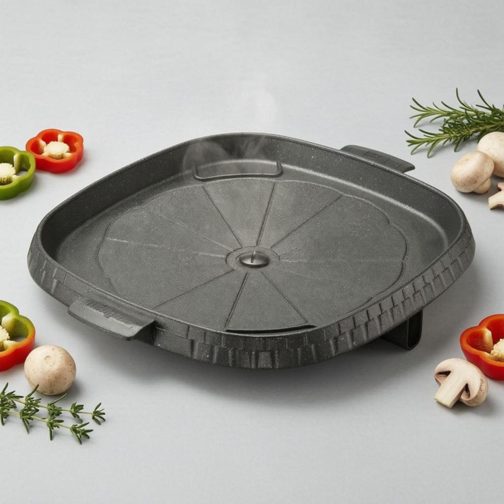 Grill Pan with Drain Hole No Square Nonstick Griddle for Home Cooks, Camp, Tabletop