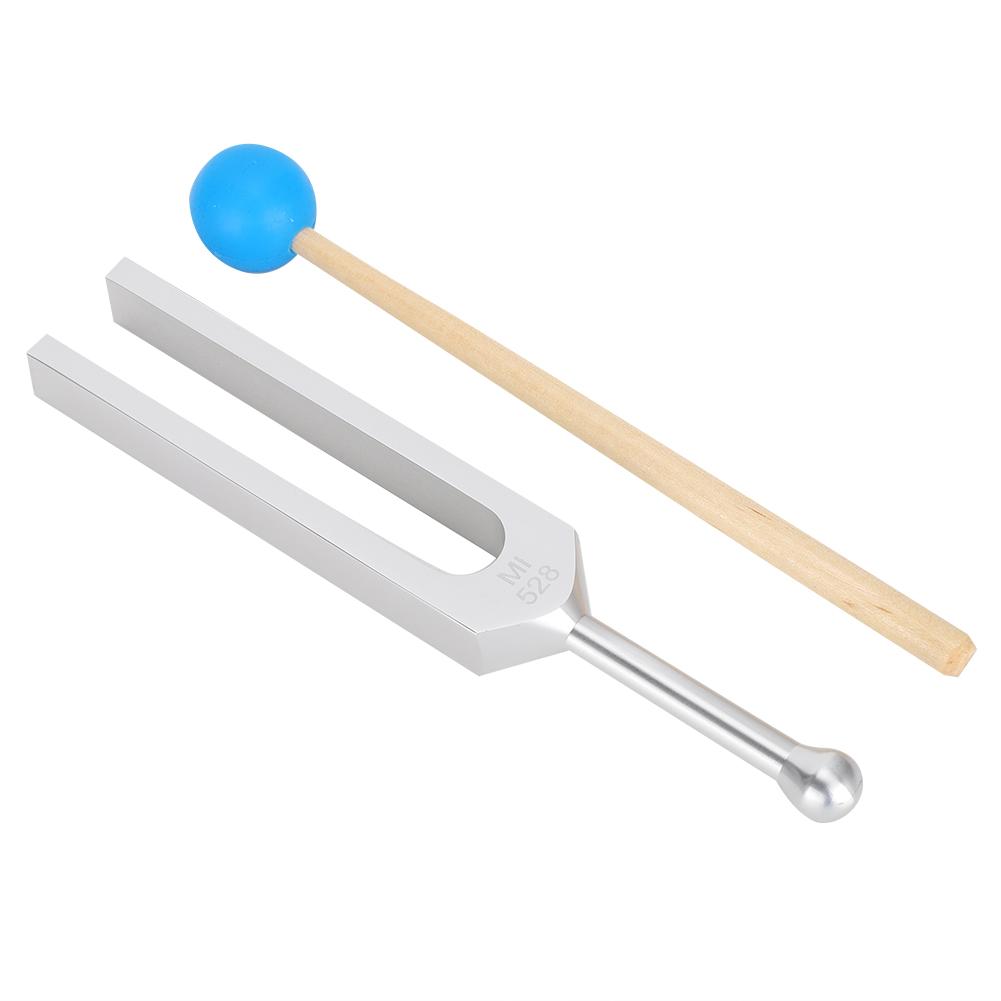 528HZ Aluminum Alloy Tuning Fork Wood Hammer Sound Healing Therapy Tool Set