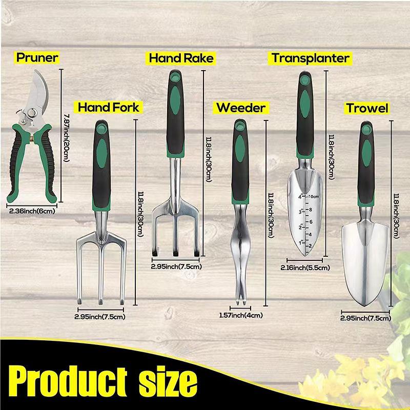 11-Piece Garden Tool Gift Set: Aluminum Alloy & Stainless Steel Shovel and Rake