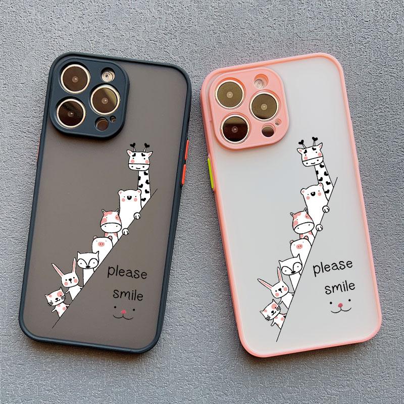 Cute Funny Cartoon Cat Phone Case for iPhone 15 14 Pro Max Plus 13 12 11 Pro Max Mini XS XR X 8 7 Plus SE2 Shockproof Back Cover