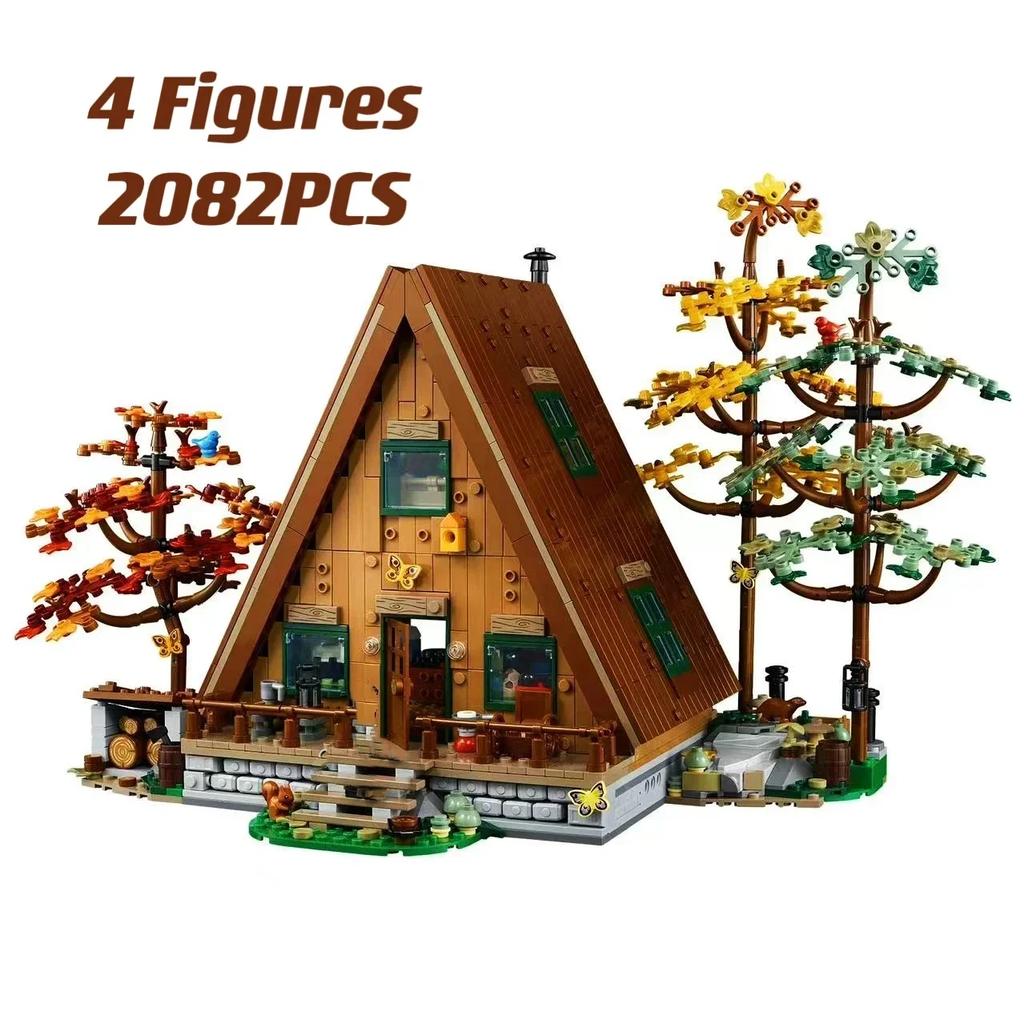 Ideas A-Frame Cabin Collectible Display Set Buildable Model Kit blocks for Adults Gift for Nature and Architecture Lovers