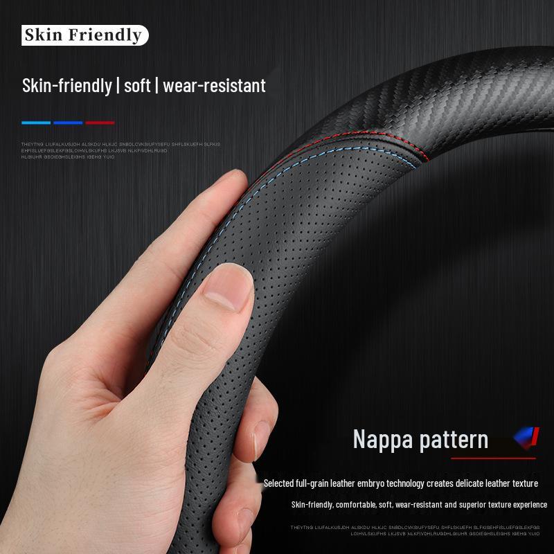 Xpeng Car Genuine Leather Steering Wheel Cover for P7, P5, G3, G9 - Ultra-thin, Four Seasons