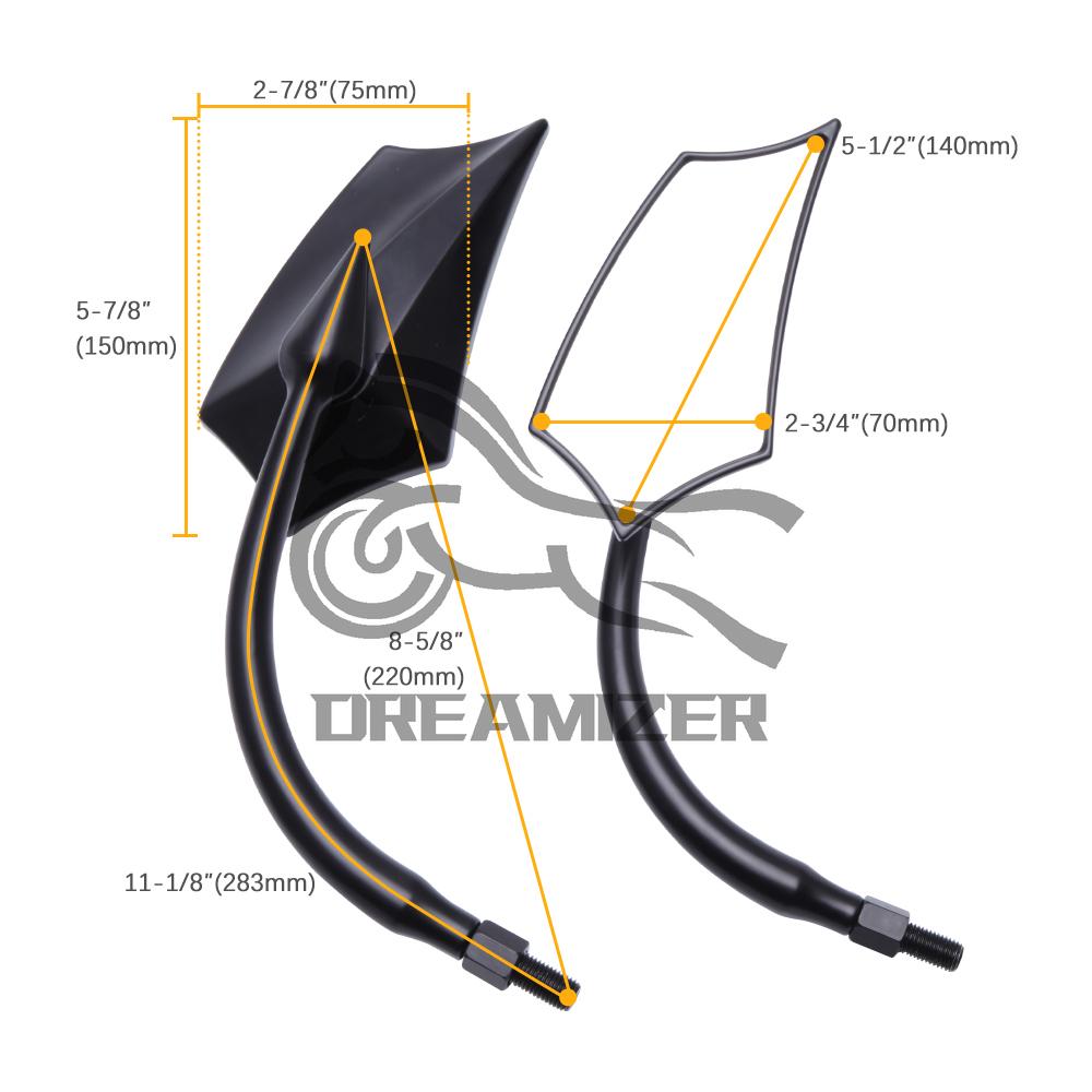 Černý motocykl Zadní zpětná zrcátka pro Harley Davidson Road King Street Glide Softail Dyna Motorbike