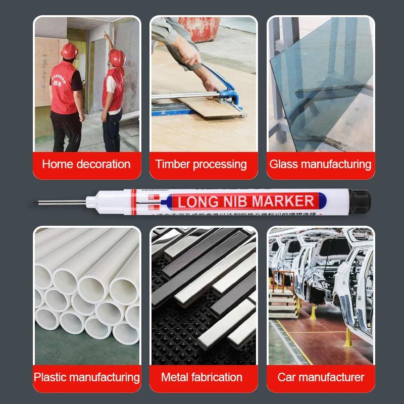 1 Stück Tiefloch-Markierstifte Badezimmer Holzbearbeitung Dekoration 20mm Langer Kopf Markierstifte Stift für Metall Glas Baumwolle Lederwaren Markierung