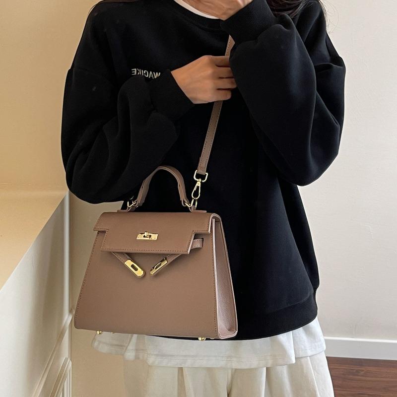 New messenger bag women's bag premium texture palm pattern Kelly bag fashionable portable shoulder bag