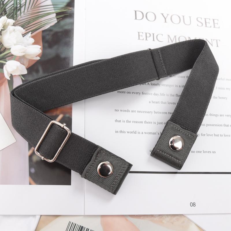 Elastic Belt Without Buckle Canvas Women Buckle Free Belt Ladies Jeans Pants Waist Lazy Belt Stretch No Buckle Invisible Belt