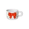 Bow Knot Ceramic Cup and Plate Set Girls Coffee Mug  Home Breakfast Cups Office Afternoon Tea Cup Water Cups Milk Mug Juice Mugs